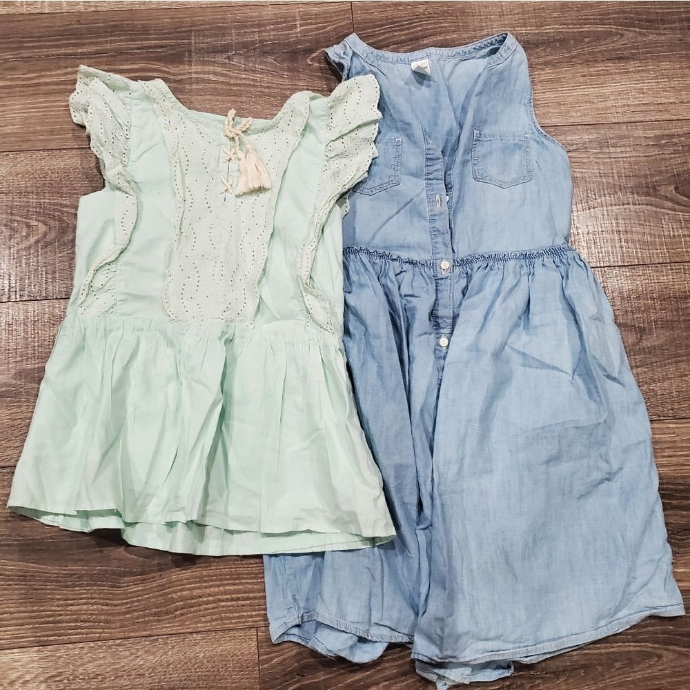 Girls GAP/OshKosh Dresses Girls Size 12 Blue Dress & Mint Short Top Dress 2 Pcs